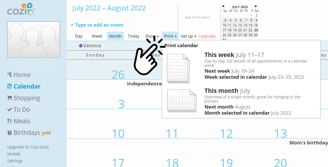 How To Get An Editable And Printable Calendar With Cozi Handy Calendars