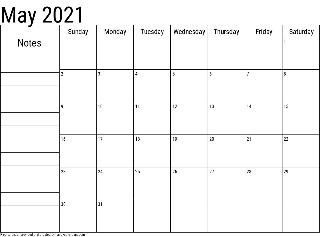 2021 May Calendars Handy Calendars