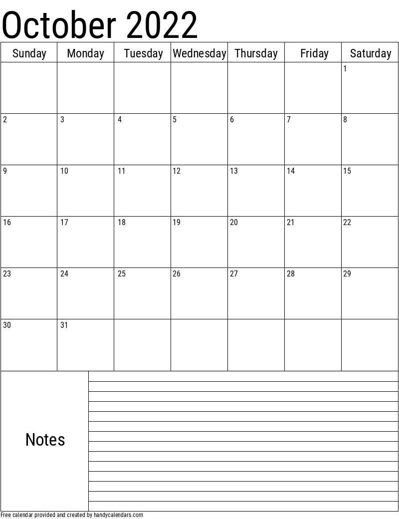 2022 October Calendars Handy Calendars 2022 October Calendars Handy Calendars