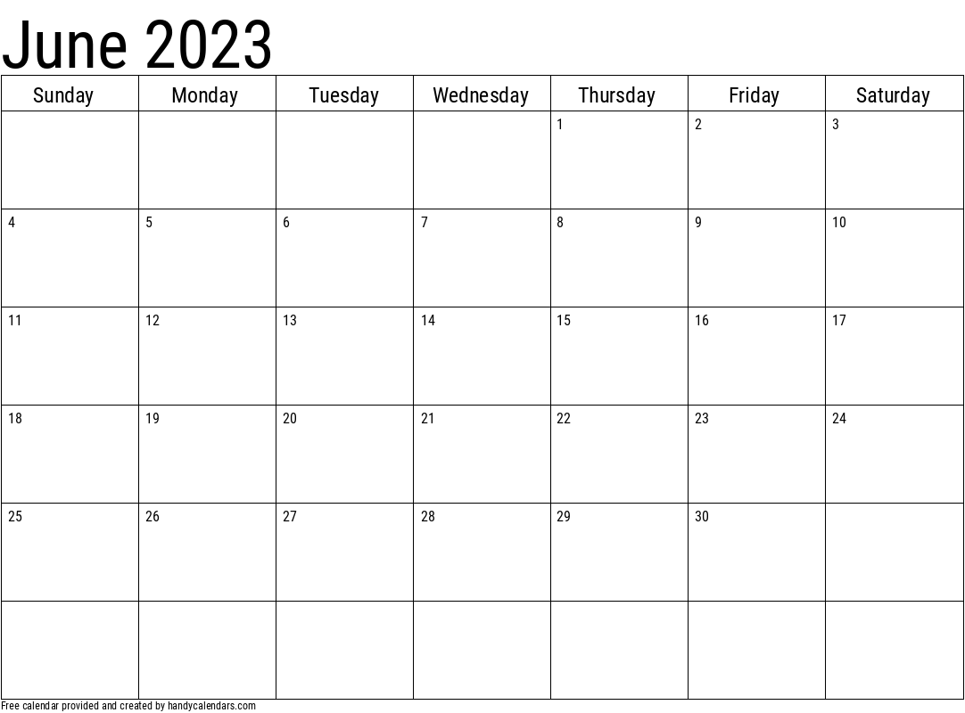 2023 June Calendar Template