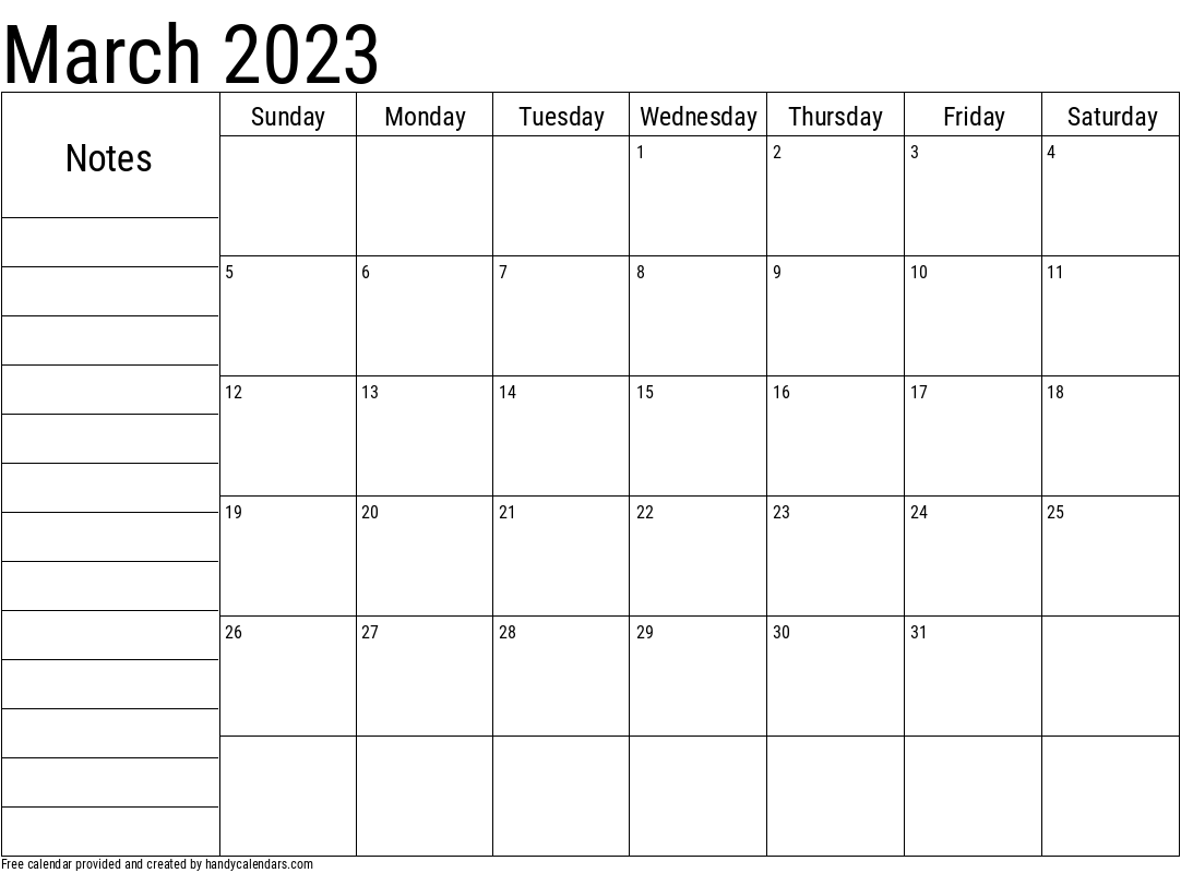 Top 5 Picks For Printable March 2023 Calendars CalendarsReview