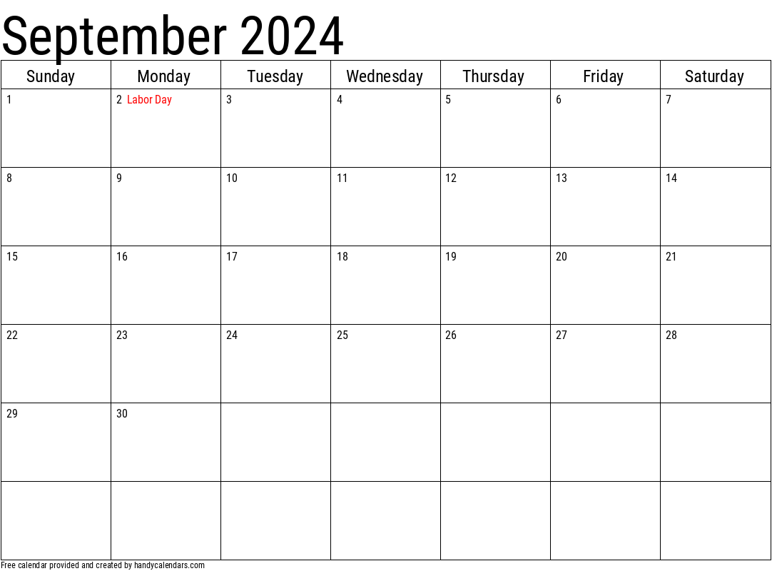 United States 2024 September Calendar Printable Free Wiki May