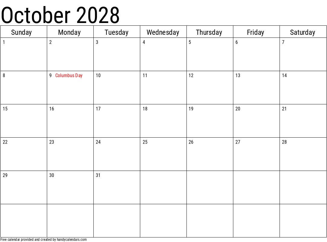 September 2028 Calendar Handy Calendars